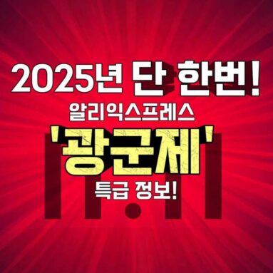 알리익스프레스 광군제 2025년, 1년에 한번뿐인 최대세일!