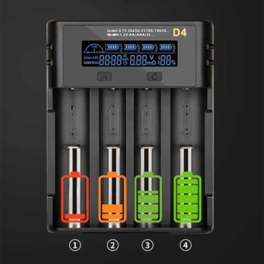 에세이저 Essager D4 4슬롯 멀티배터리 충전기 (약 23,953원/ 한국무료배송)